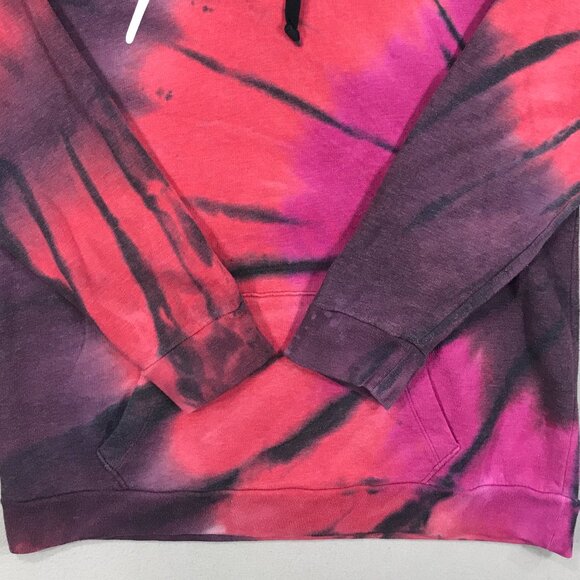 PINK Victoria's Secret Campus Hoodie Women's Large Pink Magenta Tie Dye Pullover - Picture 5 of 11